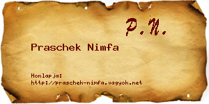 Praschek Nimfa névjegykártya